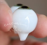 Image 3 of 18mm - Full Round - German Glass Eyes - Green with Veins