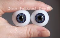 Image 1 of 24mm - German Glass - Full Round Eyes - Deep Blue