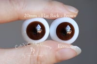 Image 1 of 20mm - German Glass Eyes - Flat Back - Economy Eyes - Brown - Large Iris