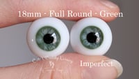 Image 1 of 18mm - Full Round - Glass Eyes - Green - Imperfect