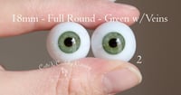 Image 5 of 18mm - Full Round - German Glass Eyes - Green with Veins