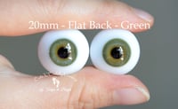 Image 1 of 20mm - Flat Back - German Glass Eyes - Green