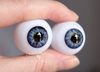 Image 2 of 24mm - German Glass - Full Round Eyes - Light Deep Blue