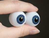 Image 2 of 24mm - German Glass - Full Round Eyes - Blue - Imperfect