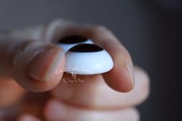 Image 3 of 20mm - German Glass Eyes - Flat Back - Economy Eyes - Brown - Large Iris