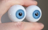 Image 2 of 26mm - Full Round -  German Glass Eyes - Light Blue w/Veins