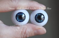 Image 1 of 24mm - Acrylic Eyes - Half Round - Brilliant Blue