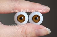 Image 1 of 18mm - Full Round - German Glass Eyes - Amber