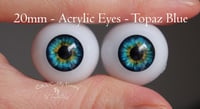 Image 1 of 20mm - Acrylic Eyes - Half Round - Topaz Blue