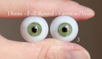 Image 8 of 18mm - Full Round - German Glass Eyes - Green with Veins