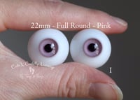 Image 1 of 22mm - Full Round - German Glass Eyes - Pink