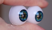 Image 2 of 20mm - Acrylic Eyes - Half Round - Topaz Blue