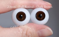 Image 1 of 20mm - Full Round - German Glass Eyes - Dark Brown
