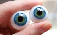 Image 4 of 22mm - German Glass Eyes - Flat Back - Turquoise