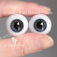 Image 1 of 20mm - Full Round - German Glass Eyes - Blue