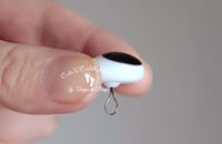 Image 3 of 18mm - Solid Glass - Flat Back - Black and White - Googly Eyes