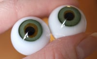 Image 3 of 22mm - Full Round -  German Glass Eyes - Green w/Brown