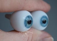 Image 2 of 18mm - Full Round - German Glass Eyes - Pale Blue - Imperfect