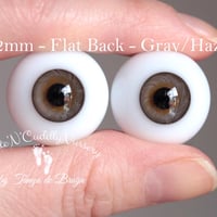 Image 1 of 22mm - German Glass Eyes - Flat Back -  Gray/Hazel