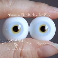 Image 1 of 20mm - German Glass Eyes - Flat Back - Economy Eyes - Ice Blue