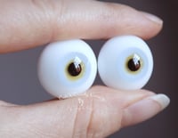 Image 2 of 20mm - German Glass Eyes - Flat Back - Economy Eyes - Ice Blue