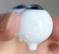 Image 7 of 26mm - Full Round -  German Glass Eyes - Light Blue w/Veins