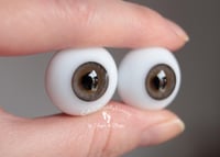 Image 2 of 22mm - German Glass Eyes - Flat Back -  Gray/Hazel