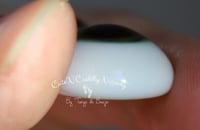 Image 3 of 18mm - German Glass - Flat Back Eyes - Dark Green