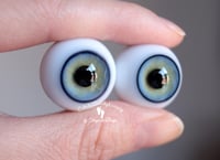 Image 2 of 22mm - Full Round -  Solid - German Glass Eyes - Light Blue w/Green