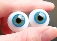 Image 4 of 18mm - German Glass Eyes - Flat Back - Turquoise