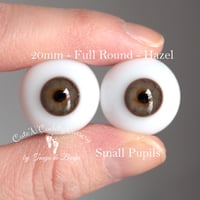 Image 1 of 20mm - Full Round - German Glass Eyes - Hazel - Small Pupils