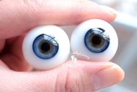 Image 4 of 24mm - German Glass Eyes - Flat Back - Blue