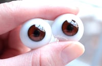 Image 4 of 20mm - German Glass Eyes - Flat Back - Brown