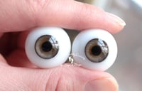 Image 4 of 22mm - German Glass Eyes - Flat Back -  Gray/Hazel