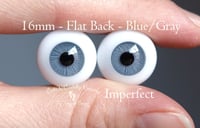 Image 1 of 16mm - Flat Back - German Eyes - Blue/Gray