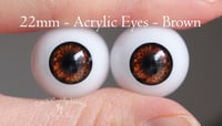 Image 1 of 22mm - Acrylic Eyes - Half Round - Brown