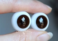 Image 2 of 18mm - German Glass Eyes - Flat Back - Economy Eyes - Brown