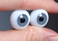 Image 2 of 16mm - Flat Back - German Eyes - Blue/Gray