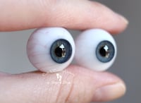 Image 2 of 18mm - Full Round - German Glass Eyes - Blue/Gray with Veins