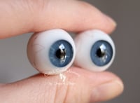Image 2 of 18mm - Full Round - German Glass Eyes - Blue/Gray w/ Veins