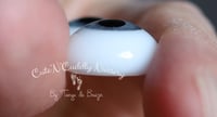 Image 3 of 16mm - Flat Back - German Eyes - Blue/Gray