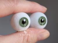 Image 2 of 20mm - Full Round - German Glass Eyes - Green with Veins - Imperfect