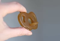 Image 2 of Silicone Pacifier - Amber - Flat Nipple - Newborn and Up