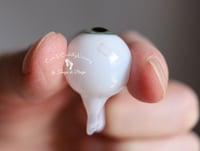 Image 3 of 20mm - Full Round - German Glass Eyes - Green with Veins - Imperfect
