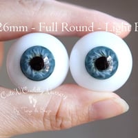 Image 1 of 26mm - Full Round - German Glass Eyes - Light Blue