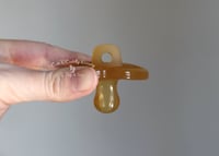 Image 3 of Silicone Pacifier - Amber - Flat Nipple - Newborn and Up