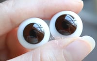Image 4 of 18mm - German Glass Eyes - Flat Back - Economy Eyes - Brown