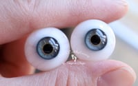 Image 4 of 18mm - Full Round - German Glass Eyes - Blue/Gray with Veins