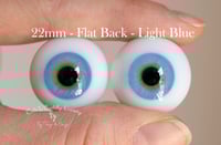 Image 1 of 22mm - German Glass Eyes - Flat Back - Light Blue