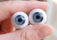 Image 4 of 18mm - Full Round - German Glass Eyes - Blue/Gray w/ Veins